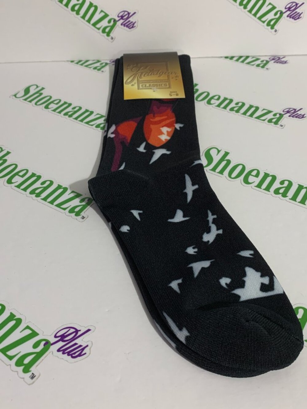 Headgear Classics Socks Aaliyah Haughton Birds Crew Black Mens Size 5 - 8